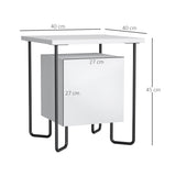 easycomfort easycomfort comodino moderno con armadietto e mensola in legno e gambe in metallo 40x40x45cm