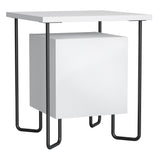 easycomfort easycomfort comodino moderno con armadietto e mensola in legno e gambe in metallo 40x40x45cm