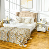 easycomfort easycomfort set di 2 comodini moderni con cassetto e ripiano aperto 50x40x55cm bianco e oro