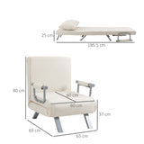 easycomfort easycomfort poltrona letto 2 in 1 con schienale inclinabile in 5 posizioni 656982cm beige