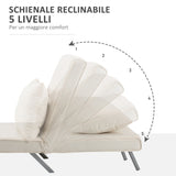 easycomfort easycomfort poltrona letto 2 in 1 con schienale inclinabile in 5 posizioni 656982cm beige
