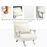 easycomfort easycomfort poltrona letto 2 in 1 con schienale inclinabile in 5 posizioni 656982cm beige
