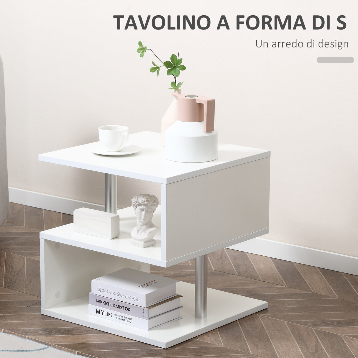 easycomfort easycomfort moderno tavolino basso da salotto in legno 50 x 50 x 50cm bianco ean 8054111847926