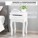 easycomfort easycomfort comodino con cassetto in legno bianco 40x35x60cm ean 8054111842914