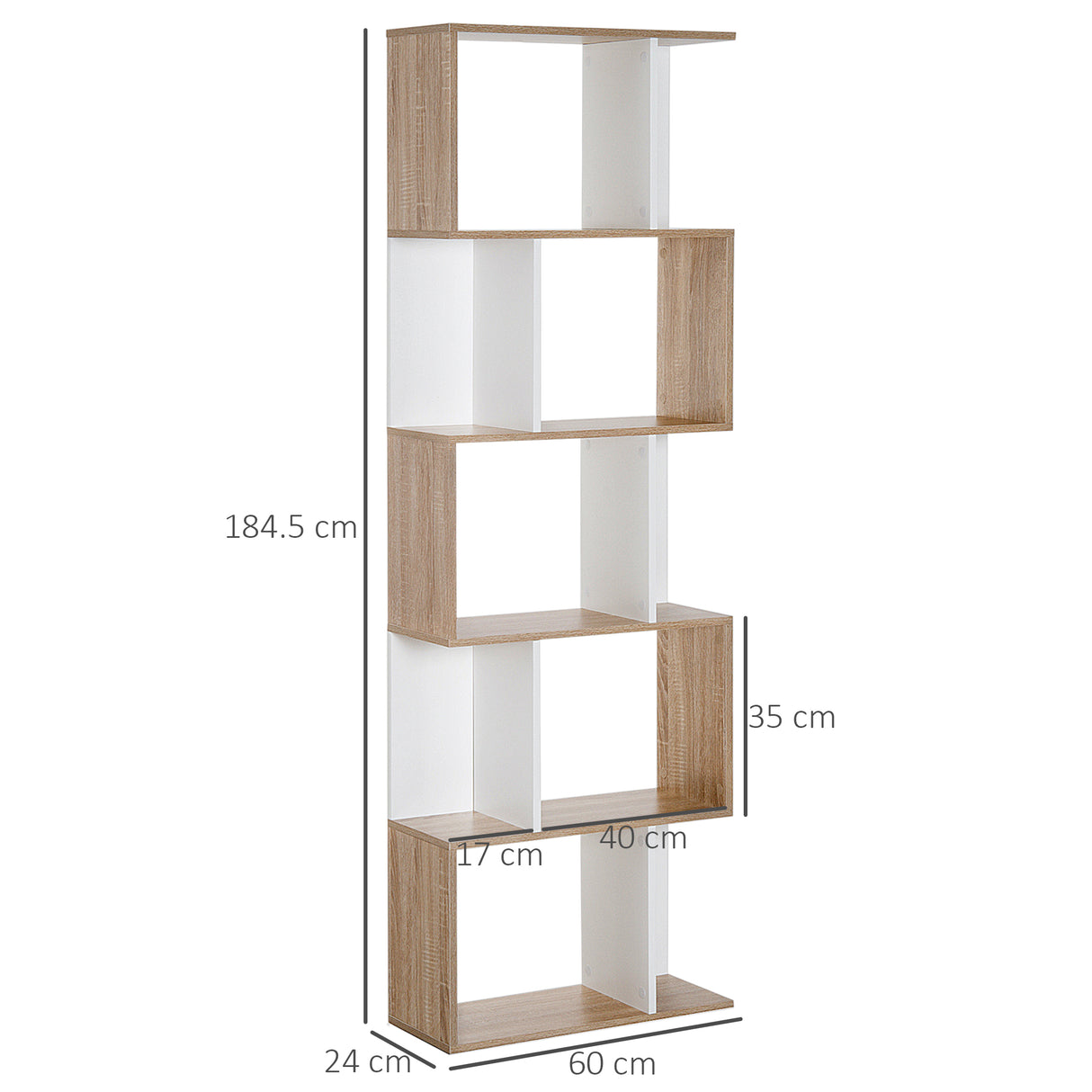 easycomfort easycomfort libreria moderna 5 ripiani pratici finitura eccellente superficie liscia e a prova di umidita in legno truciolato bianco 6024184 5cm ean 8054111846806
