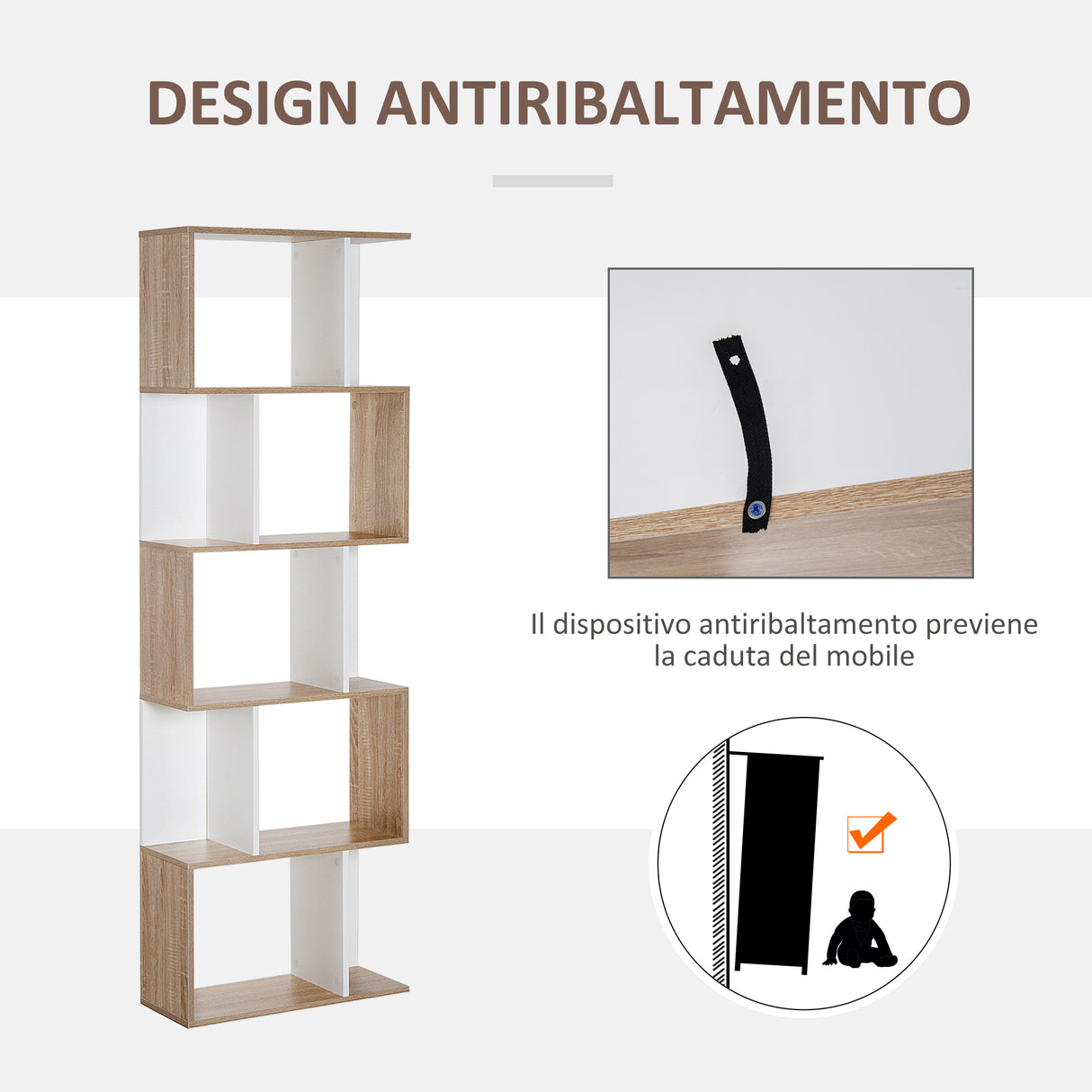 easycomfort easycomfort libreria moderna 5 ripiani pratici finitura eccellente superficie liscia e a prova di umidita in legno truciolato bianco 6024184 5cm ean 8054111846806