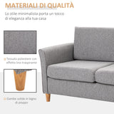 easycomfort easycomfort divano due posti linea moderna e compatta in lino grigio e legno 70cmx141cmx78cm ean 8055776914701