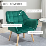 easycomfort easycomfort poltroncina stile nordico in legno ed effetto velluto verde per soggiorno o ufficio 64x62x72 5 cm