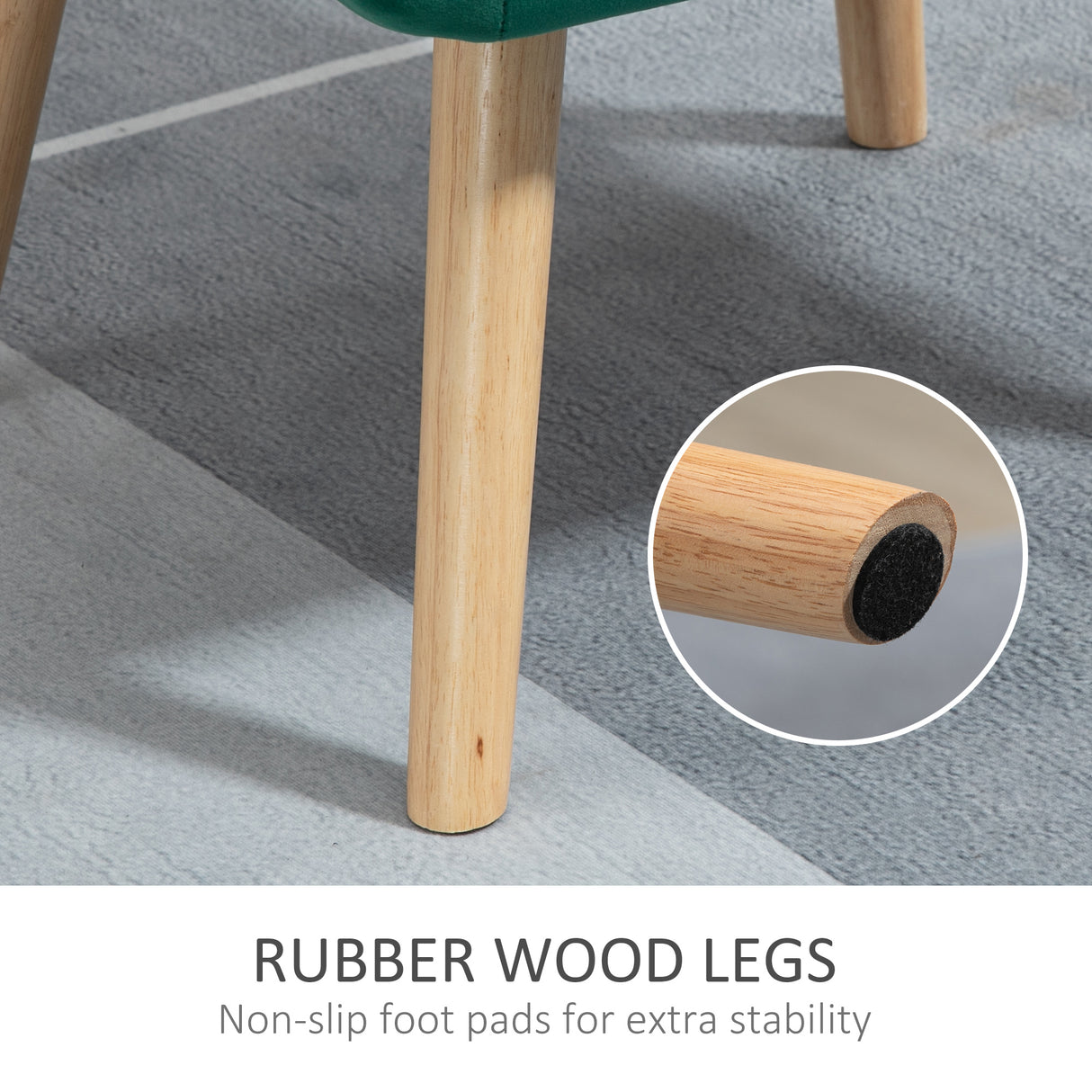 easycomfort easycomfort poltroncina stile nordico in legno ed effetto velluto verde per soggiorno o ufficio 64x62x72 5 cm