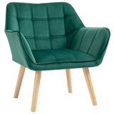 easycomfort easycomfort poltroncina stile nordico in legno ed effetto velluto verde per soggiorno o ufficio 64x62x72 5 cm