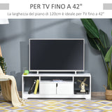 easycomfort easycomfort mobile porta tv fino a 42 con armadietto e ripiani aperti in legno 120x30x41cm