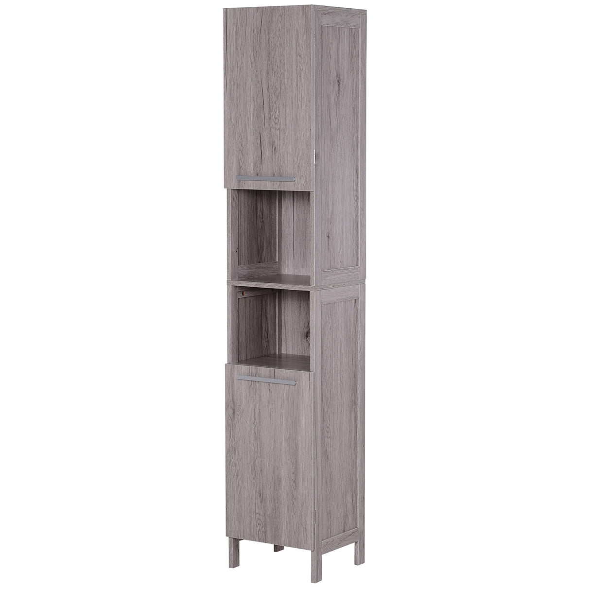 easycomfort easycomfort colonna bagno in mdf con 2 armadietti e 2 ripiani aperti 30x32x172 5 cm color legno