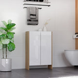 easycomfort easycomfort armadietto a due ante per bagno mobiletto da ingresso o camera in legno color rovere e bianco 60 x 25 x 90cm ean 8054111847759