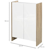 easycomfort easycomfort armadietto a due ante per bagno mobiletto da ingresso o camera in legno color rovere e bianco 60 x 25 x 90cm ean 8054111847759