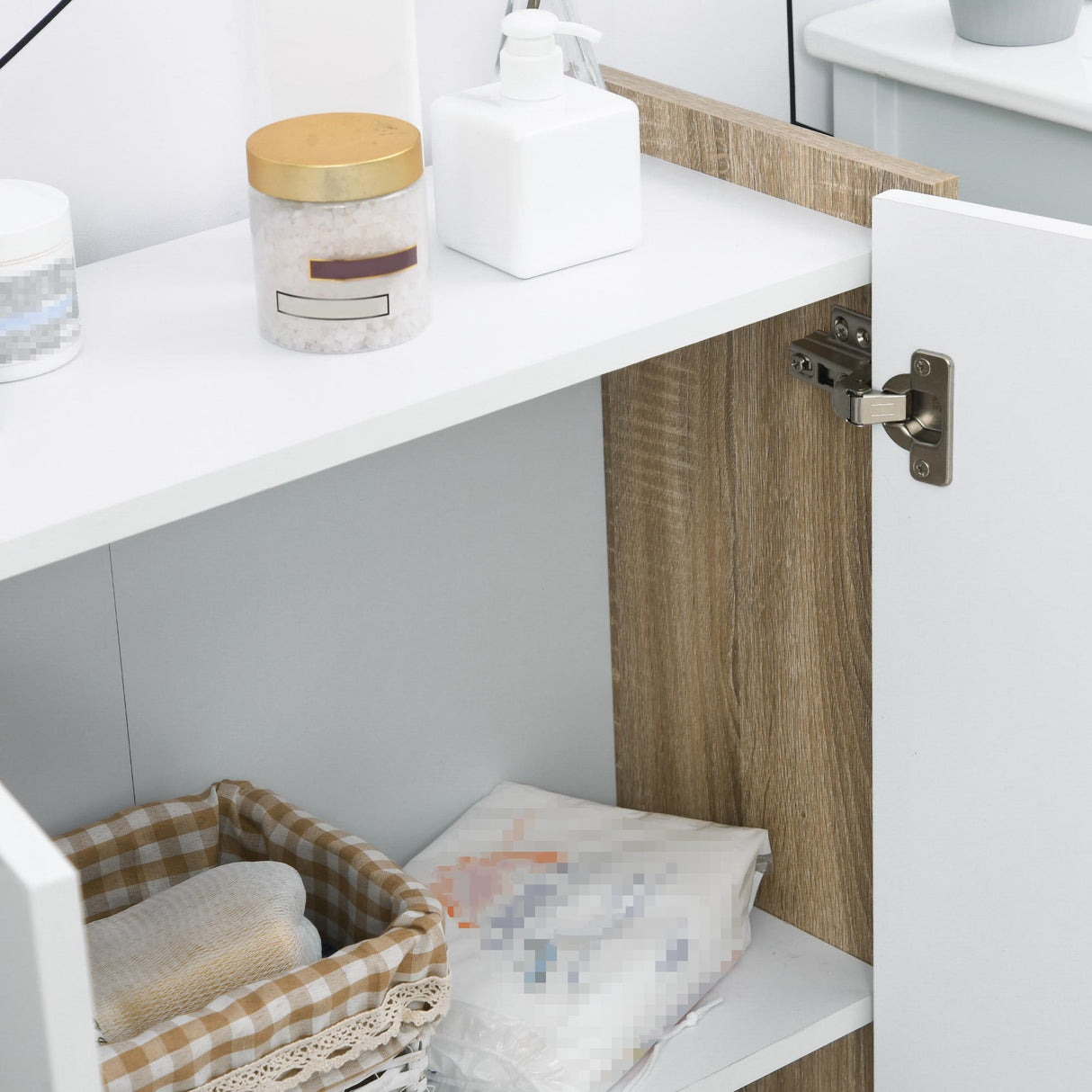 easycomfort easycomfort armadietto a due ante per bagno mobiletto da ingresso o camera in legno color rovere e bianco 60 x 25 x 90cm ean 8054111847759