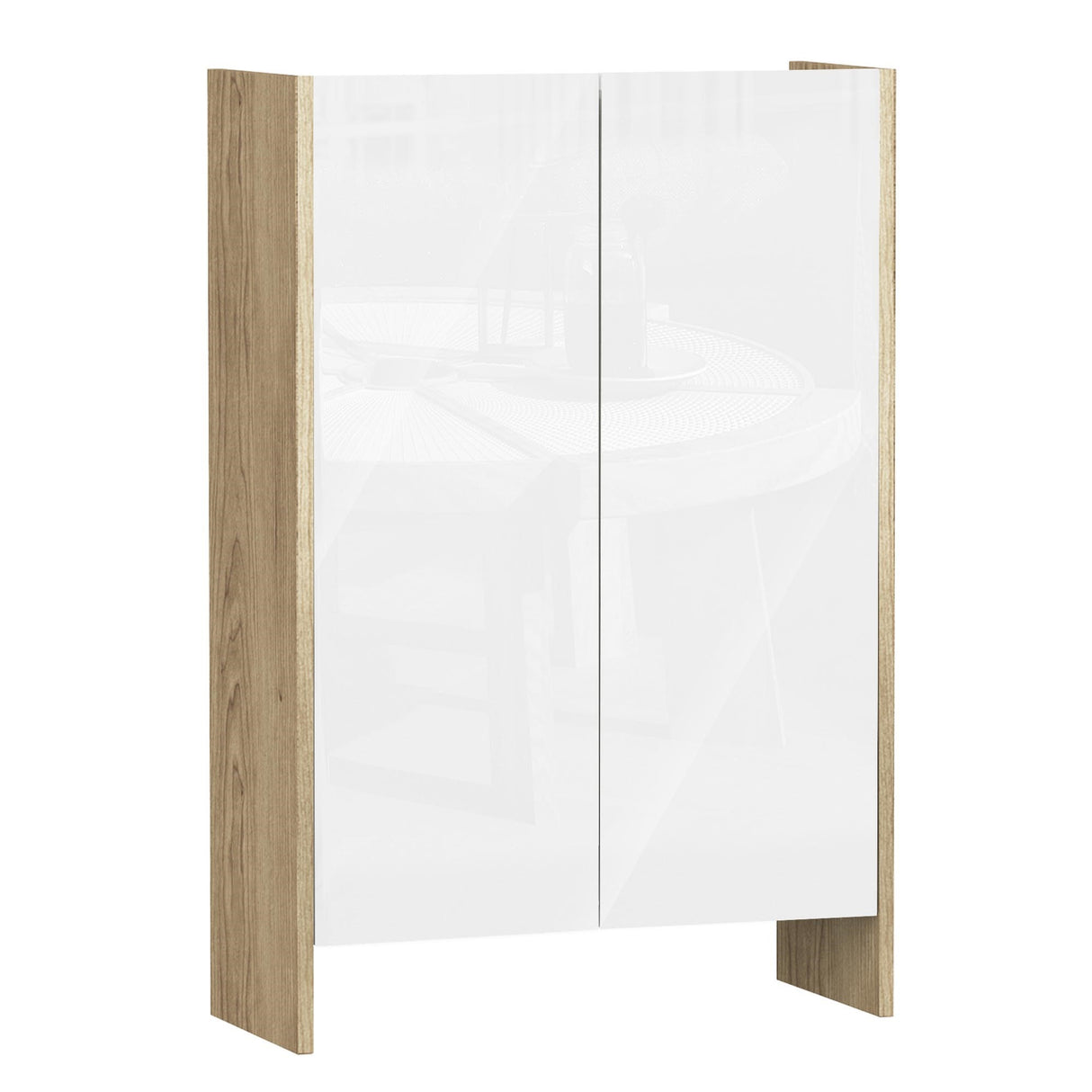 easycomfort easycomfort armadietto a due ante per bagno mobiletto da ingresso o camera in legno color rovere e bianco 60 x 25 x 90cm ean 8054111847759
