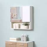 easycomfort easycomfort armadietto specchiera bagno mobiletto bagno pensile con fissaggio a muro 54x15x55cm bianco