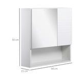 easycomfort easycomfort armadietto specchiera bagno mobiletto bagno pensile con fissaggio a muro 54x15x55cm bianco
