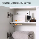 easycomfort easycomfort armadietto specchiera bagno mobiletto bagno pensile con fissaggio a muro 54x15x55cm bianco