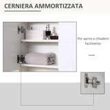 easycomfort easycomfort armadietto specchiera bagno mobiletto bagno pensile con fissaggio a muro 54x15x55cm bianco