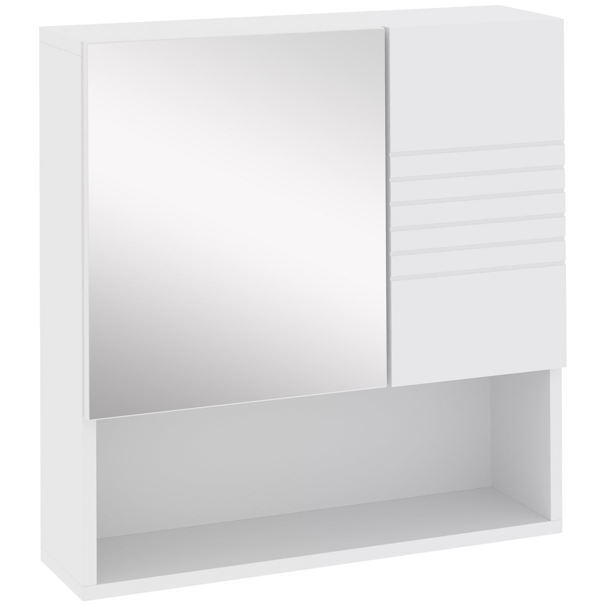 easycomfort easycomfort armadietto specchiera bagno mobiletto bagno pensile con fissaggio a muro 54x15x55cm bianco