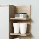 easycomfort easycomfort specchiera bagno a parete con anta e 3 ripiani laterali in legno 60x18x50cm