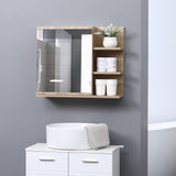easycomfort easycomfort specchiera bagno a parete con anta e 3 ripiani laterali in legno 60x18x50cm