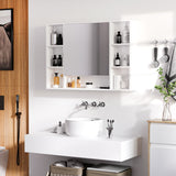easycomfort easycomfort specchiera bagno con mensole e armadietto con anta specchiata 100x15x70cm bianco