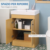 easycomfort easycomfort mobile bagno sotto lavabo in truciolato con ripiani regolabili e lavello curvo 60x41 5x88 cm