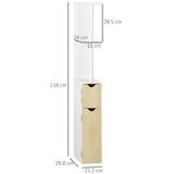 easycomfort easycomfort colonna bagno con 2 ripiani e 2 armadietti mobile alto salvaspazio 15 2x29 8x118 cm bianco e color legno