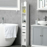 easycomfort easycomfort colonna bagno con mensole e armadietti mobile alto salvaspazio in legno 15x17x120cm bianco