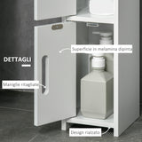 easycomfort easycomfort colonna bagno con mensole e armadietti mobile alto salvaspazio in legno 15x17x120cm bianco