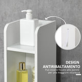 easycomfort easycomfort colonna bagno con mensole e armadietti mobile alto salvaspazio in legno 15x17x120cm bianco