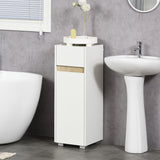 easycomfort easycomfort mobiletto bagno con cassetto e armadietto con mensola regolabile in legno 30x33x88cm bianco