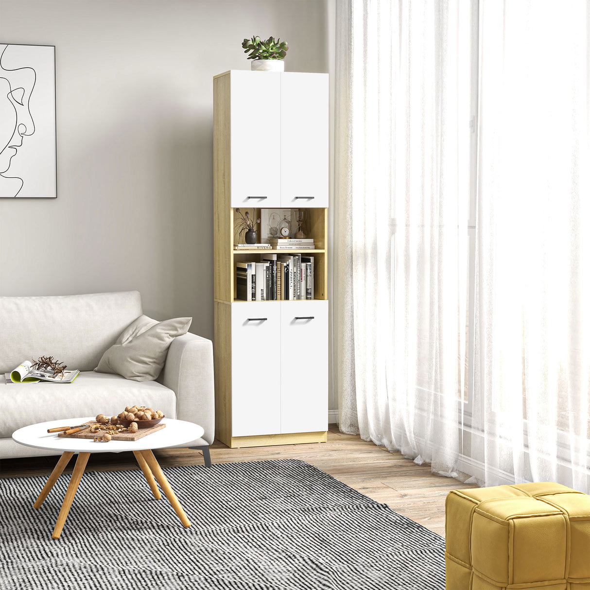 easycomfort easycomfort mobile bagno in truciolato bianco con 2 armadietti con ante e 2 ripiani aperti 53x33 5x195 7 cm