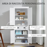 easycomfort easycomfort mobile cucina con armadietto superiore e inferiore e cassetto centrale in legno 76x40 5x184 cm bianco