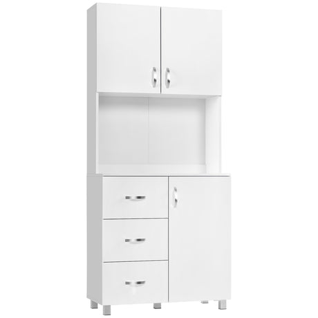 easycomfort easycomfort credenza moderna in legno bianco con 2 armadietti mensole regolabili 1 ripiano aperto e 3 cassetti 80x39 5x183 5cm
