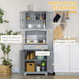 easycomfort easycomfort credenza alta per cucina in legno in stile classico grigio 68x39 5x170cm