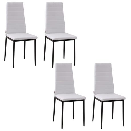 easycomfort easycomfort set 4 sedie imbottite per soggiorno o sala da pranzo sedie da cucina moderne in metallo e tessuto bianco