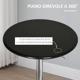 easycomfort easycomfort tavolo rotondo da bar con piano girevole altezza regolabile con leva a gas e base nero