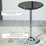 easycomfort easycomfort tavolo rotondo da bar con piano girevole altezza regolabile con leva a gas e base nero