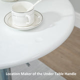 easycomfort easycomfort tavolo rotondo da bar con piano girevole altezza regolabile con leva a gas e base bianco