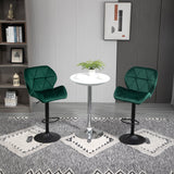 easycomfort easycomfort set 2 sgabelli da bar altezza regolabile con base in metallo e seduta in velluto sgabelli moderni con schienale e poggiapiedi 46x48x83 104cm verde