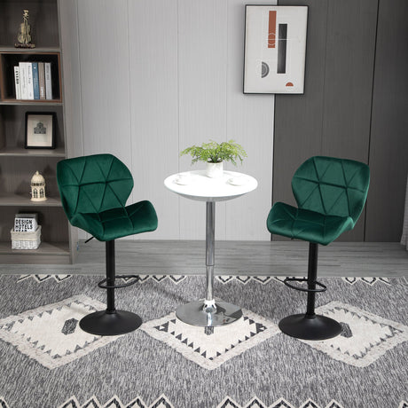 easycomfort easycomfort set 2 sgabelli da bar altezza regolabile con base in metallo e seduta in velluto sgabelli moderni con schienale e poggiapiedi 46x48x83 104cm verde