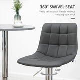 easycomfort easycomfort set 2 sgabelli da bar girevoli in similpelle con schienale e poggiapiedi 42x45x89 110cm grigio