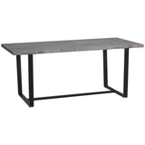 easycomfort easycomfort tavolo da pranzo rettangolare stile industriale per 8 persone 180x90x75cm grigio e nero
