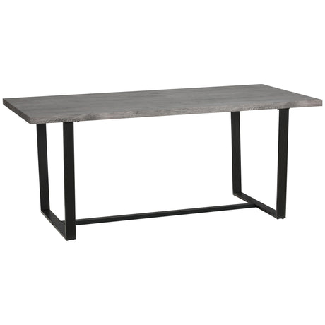 easycomfort easycomfort tavolo da pranzo rettangolare stile industriale per 8 persone 180x90x75cm grigio e nero