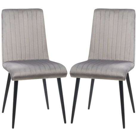 easycomfort easycomfort set 2 sedie da cucina imbottite e salvaspazio con gambe in acciaio 43x58x90 cm grigio e nero