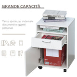 easycomfort easycomfort cassettiera portadocumenti da ufficio in legno bianco con 2 cassetti 4 ruote ominidirezionali 40 x 35 x 60cm ean 8054111845441