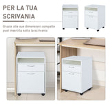 easycomfort easycomfort cassettiera portadocumenti da ufficio in legno bianco con 2 cassetti 4 ruote ominidirezionali 40 x 35 x 60cm ean 8054111845441
